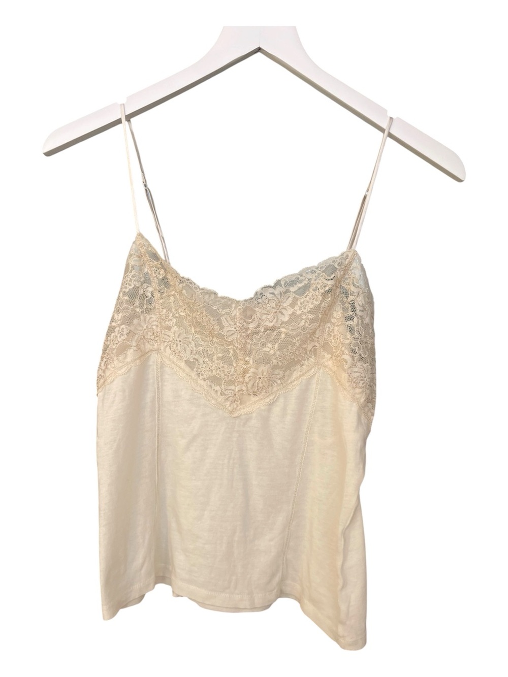 Abercrombie & Fitch Lace-Trim Camisole Tank Top in ivory - Size Large
